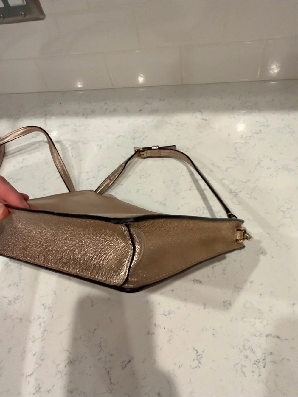 Metallic Rose Gold Crossbody Glam Classic Chic Bag by Kate Spade - Picture 8 of 14